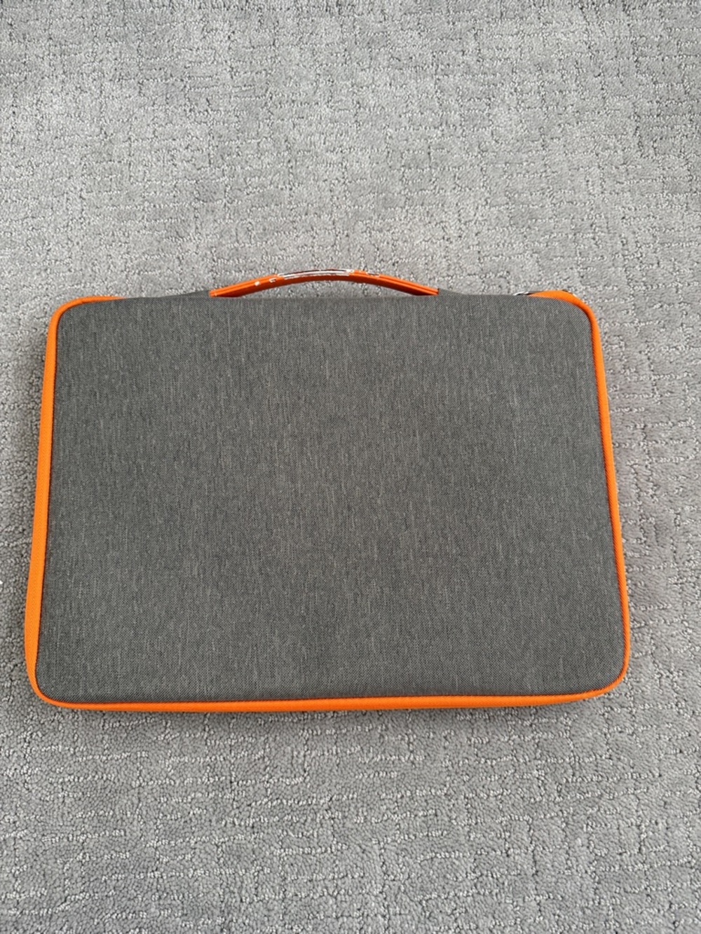Gray Computer Case with Orange Trim - Protective Carry Case